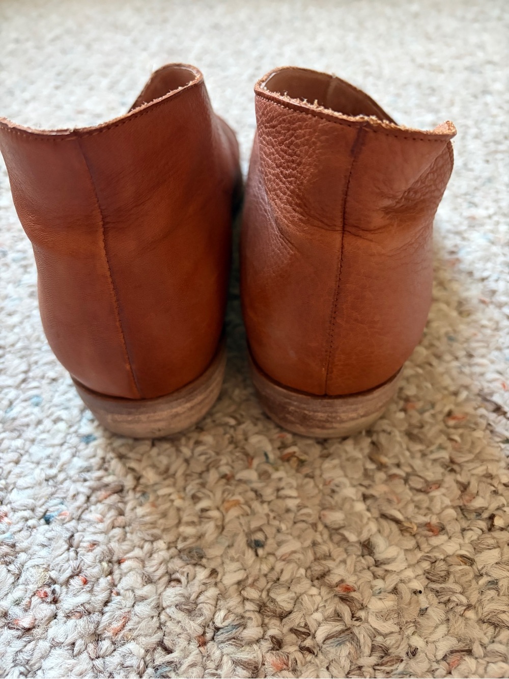 Free People Royale Flat Cutout leather bootie cognac brown women size 40.5 9-9.5 - Picture 5 of 6